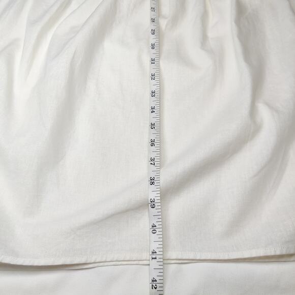 Saks Fifth Avenue Linen Cotton White Tiered Pull On Tiered Maxi Skirt XL Coastal - Picture 8 of 8